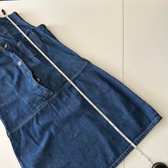 Vintage Tower Hill Sport 100% cotton sleeveless dark wash mini jean dress - Picture 7 of 12